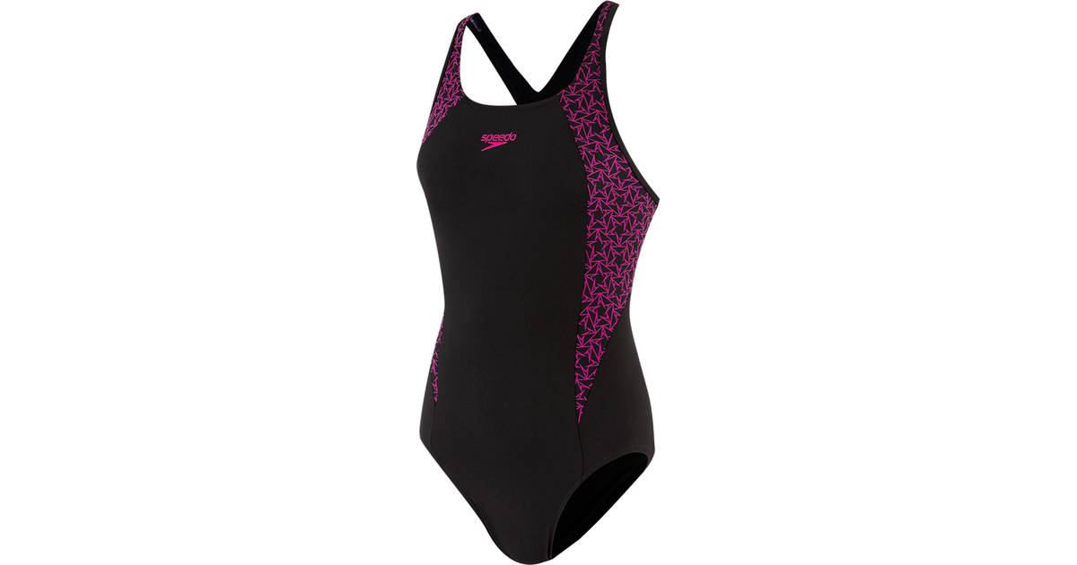 Speedo Boomstar Splice Flyback Swimsuit Black Pink Compare Prices