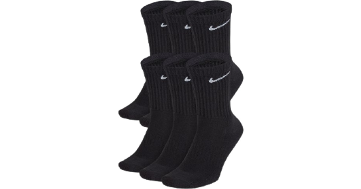 Nike Everyday Cushioned Training Crew Socks 6-pack - Black/White • Price »