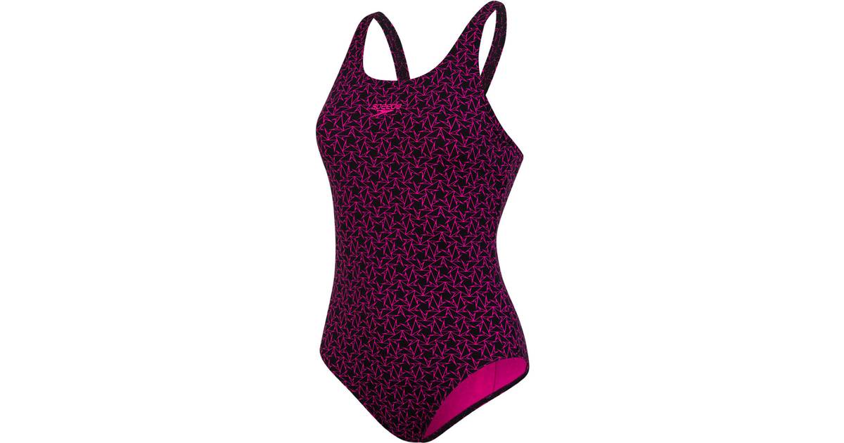 Speedo Boomstar Muscleback Swimsuit Black Pink Compare Prices