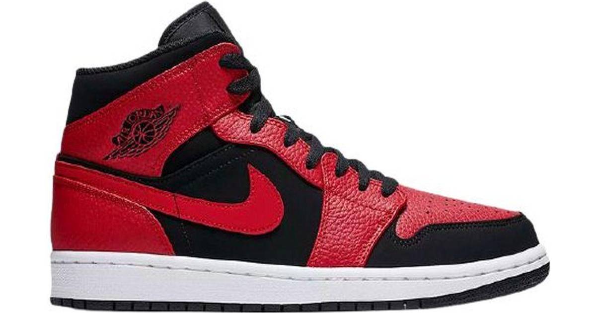 nike air jordan 1 mid banned black red white