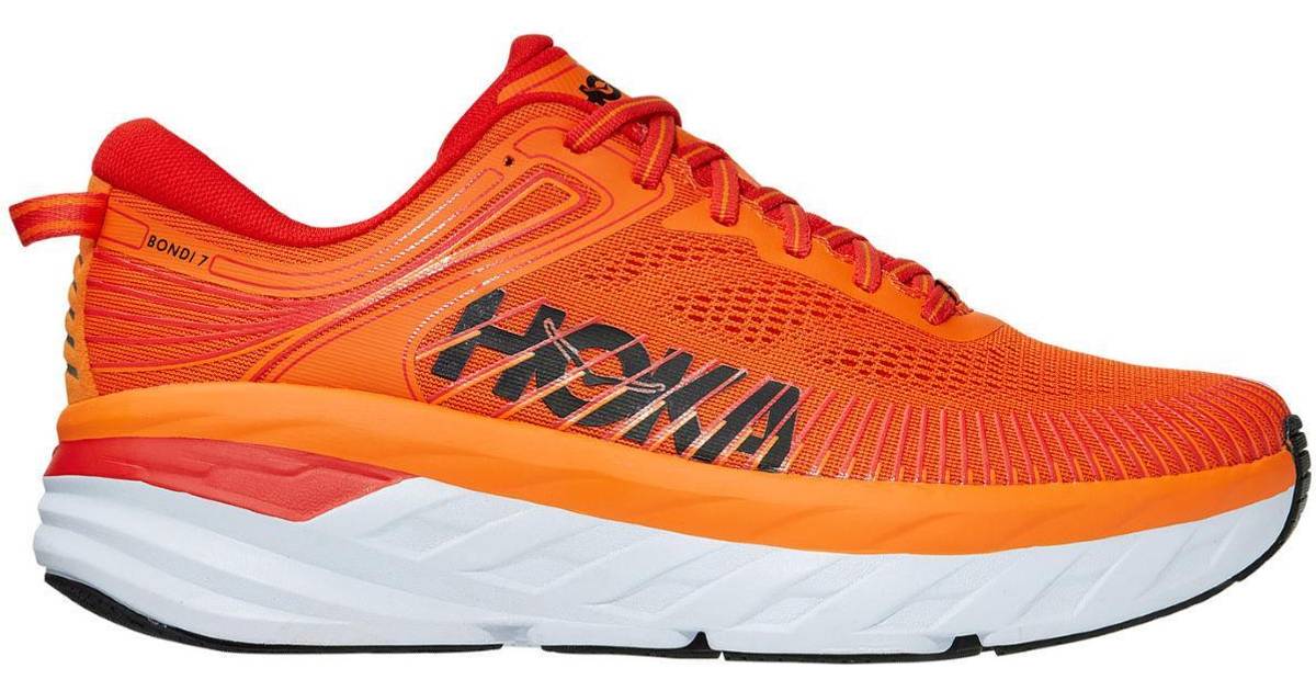 white and orange hokas