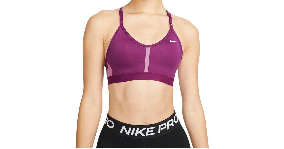 Nike Dri-FIT Indy Light-Support Padded V-Neck Sports Bra Plus Size -  Sangria/Light Bordeaux/Sangria/White • Price »