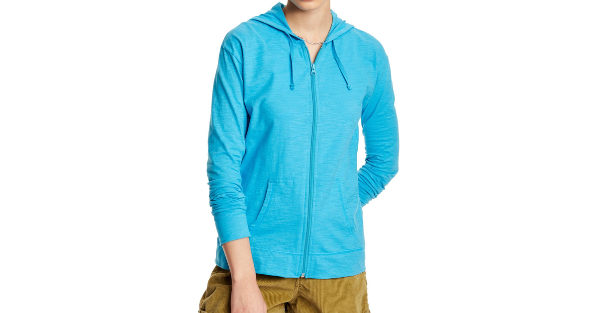 Hanes Women's Slub Jersey Hoodie - Process Blue • Price »