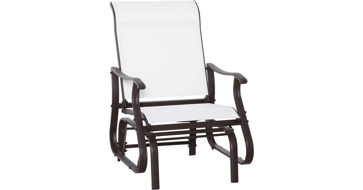 OutSunny Brown Metal Outdoor Glider Chair Compare Prices Klarna US