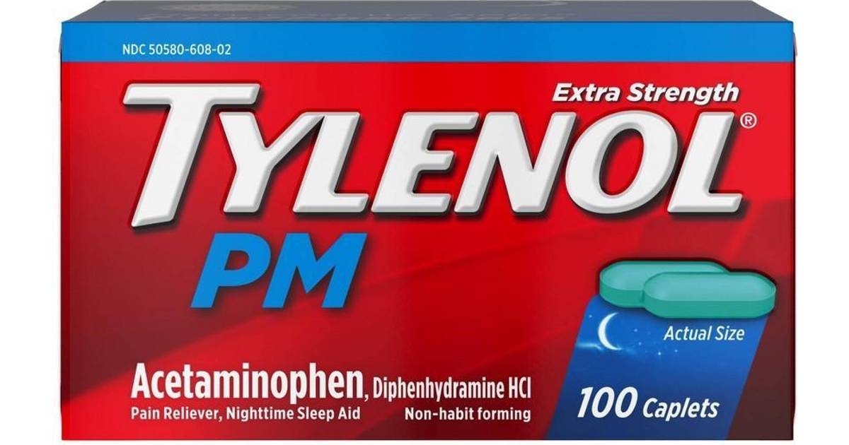 Tylenol 100-Count PM Extra Strength Caplets 100 ct - Compare Prices ...