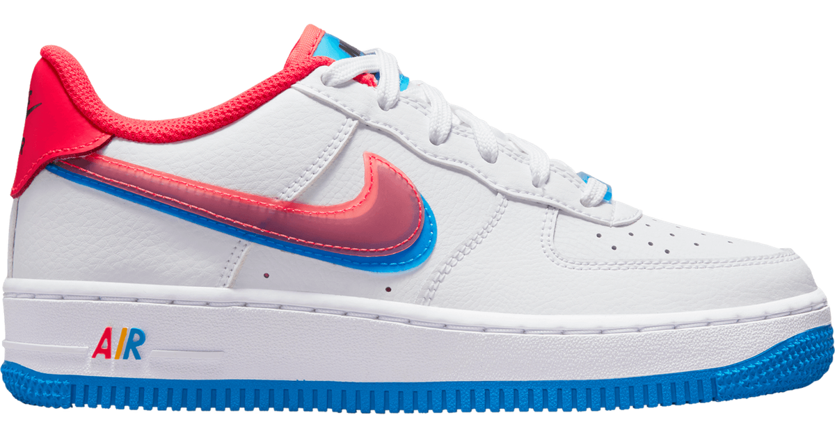 red and blue nike air forces