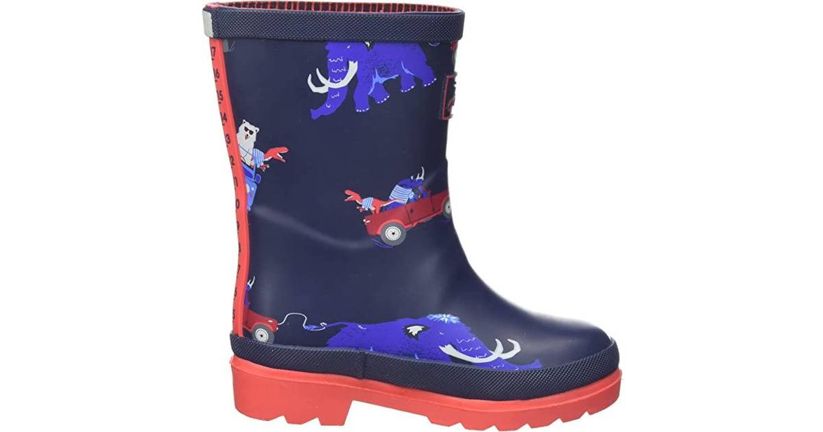 Joules Kid's Welly Print Rubber Wellies - Navy Animal • Price