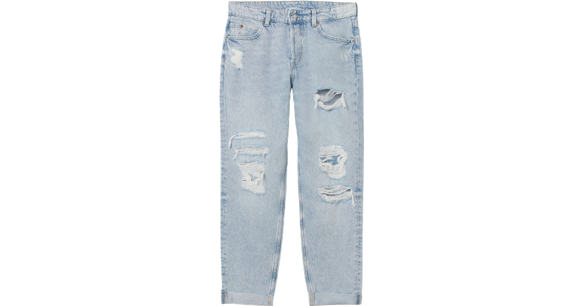 H&M Boyfriend Low Regular Jeans - Light Denim Blue - Compare Prices ...