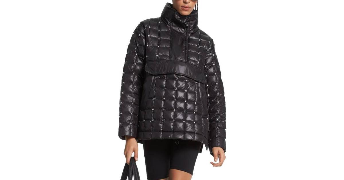 stirling studded quilted ciré popover jacket