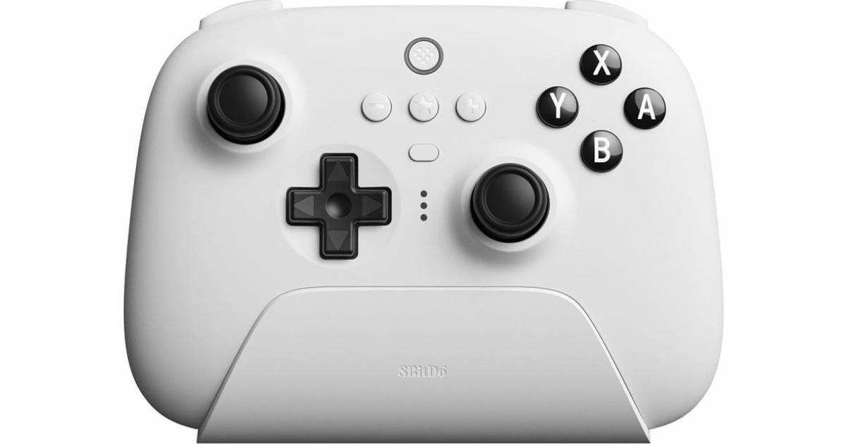 8Bitdo Ultimate Bluetooth Controller with Charging Dock (Nintendo White •