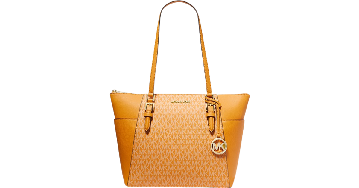 Michael Kors Charlotte Large Logo And Leather Top Zip Tote Bag • Price