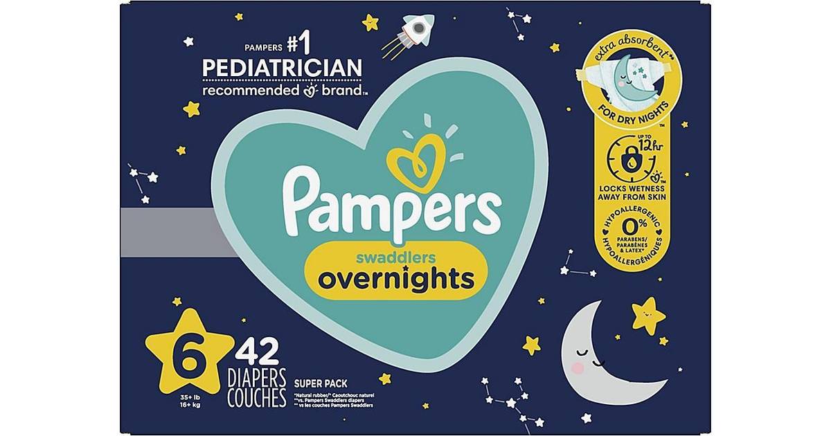 Pampers Swaddlers Overnights 42-Count Size 6 Diapers - Compare Prices ...