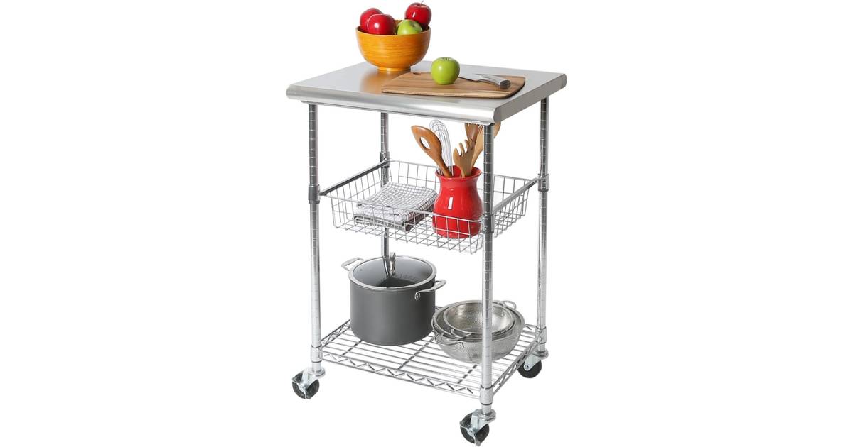 seville classics stainless steel kitchen work table cart