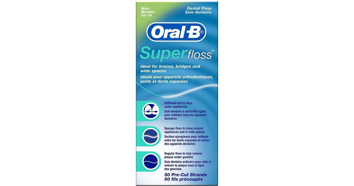 Oral B Super Floss 50 Pre Cut Strands In Mint Flavor Color • Price