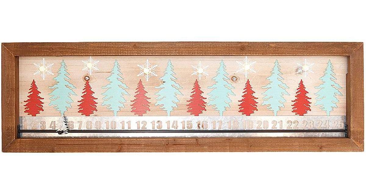 Plow & Hearth Wooden Countdown to Christmas Lit Advent Calendar • Price