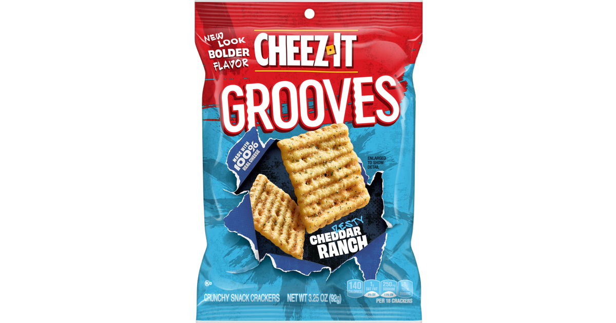 Kelloggs Cheez It Grooves Crunchy Cheese Snack Crackers Cheddar Ranch • Price 2283