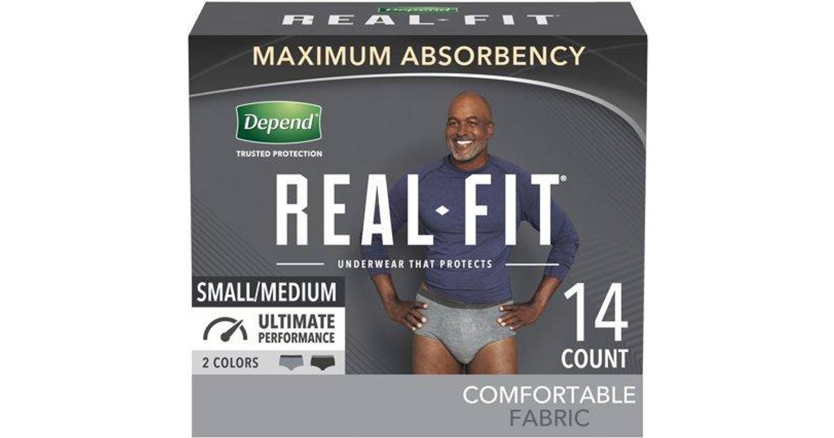 Depend Real Fit Incontinence Underwear for Men Small/Medium 28–40 Waist ...