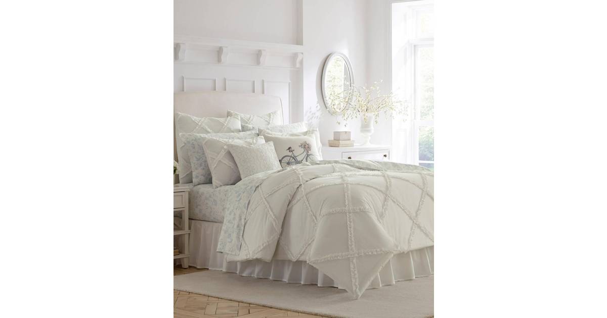 Laura Ashley Twin Adelina Reversible Bedspread White • Price
