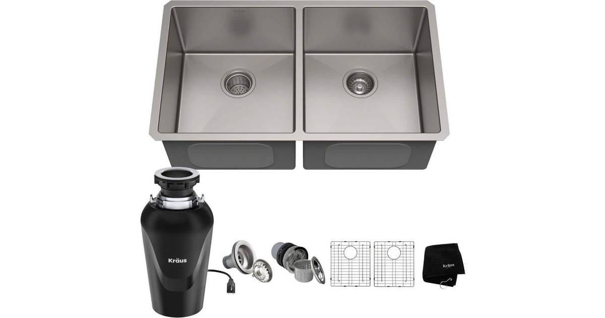kraus khu102 33 standard pro double bowl kitchen sink