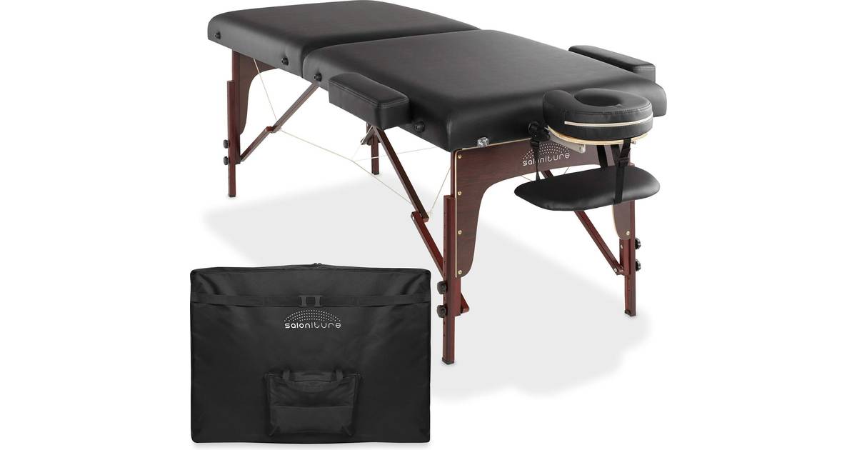 Saloniture Professional Portable Lightweight Bi Fold Memory Foam Massage Table With Reiki Panels 6450