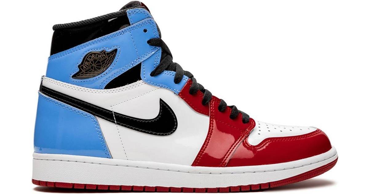 blue red and white air jordans