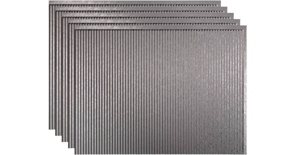 Fasade Rib 18.25 24.25 Vinyl Backsplash Panel Steel 5 Pack Self Adhesive Decoration 