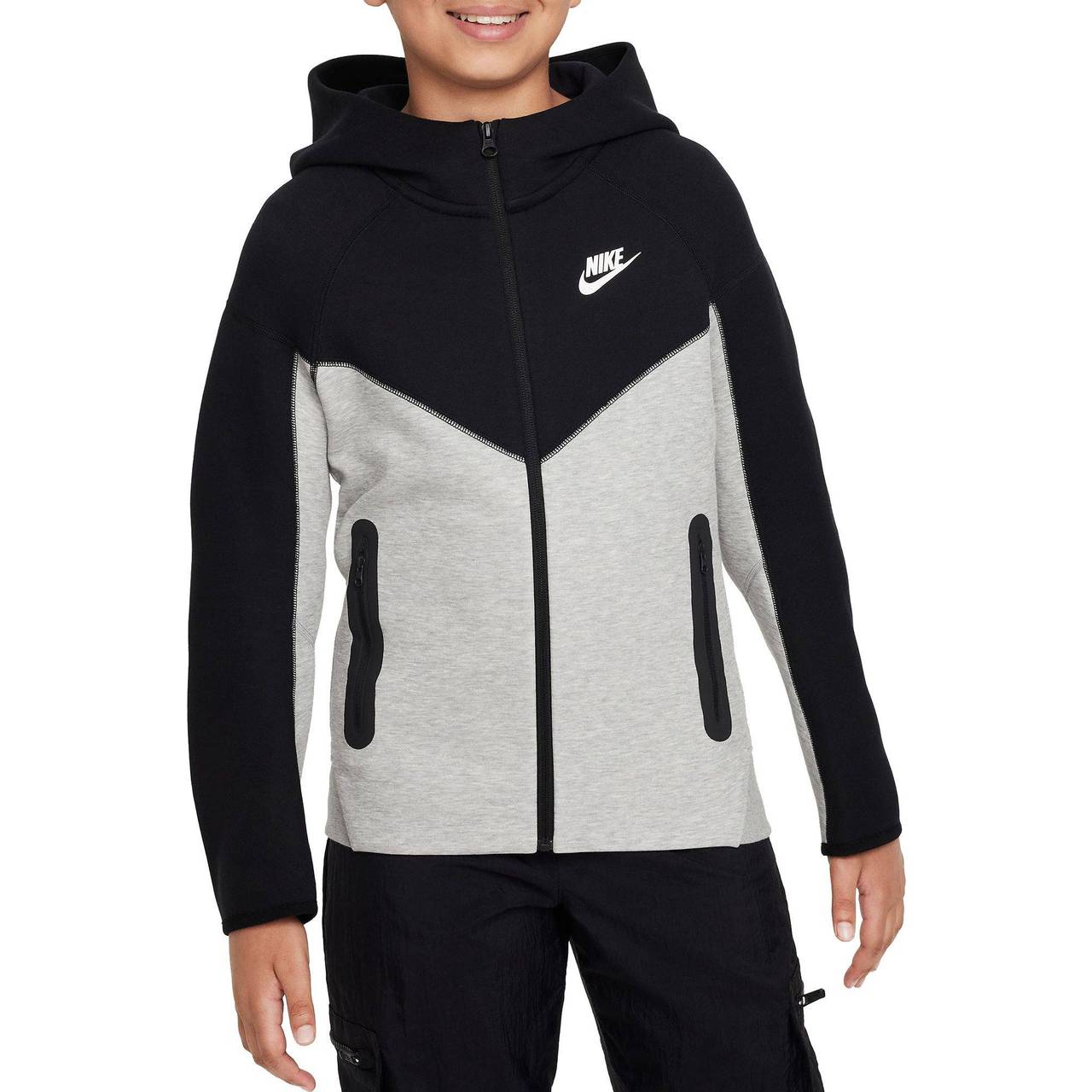 Nike Older Kid's Sportswear Tech Fleece Full Zip Hoodie - Dark Grey ...