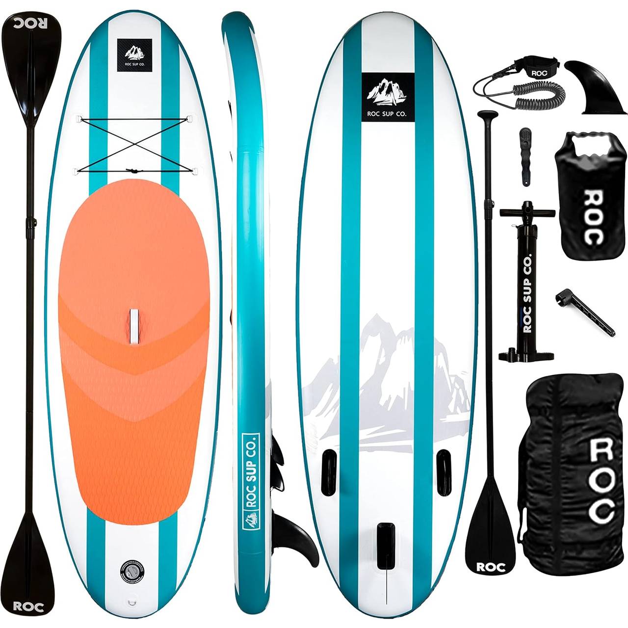 Roc Inflatable Stand Up Paddle Boards with Premium SUP Paddle Board ...