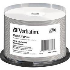 Verbatim CD-R No ID Brand 700MB 52x Spindle 50-Pack Wide Thermal