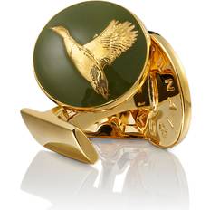Gull Mansjettknapper Skultuna The Hunter Flying Duck Cufflinks - Gold/Green