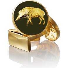 Skultuna The Hunter Wild Boar Cufflinks - Gold/Green