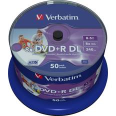 Optisk lagring Verbatim DVD+R 8.5GB 8x Spindle 50-Pack Wide Inkjet