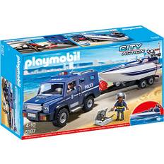 Playmobil Uttrykningskjøretøy Playmobil Police Truck with Speedboat 5187