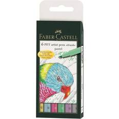 Penseltusjer Faber-Castell 6 PITT Artist Pens Brush Pastel
