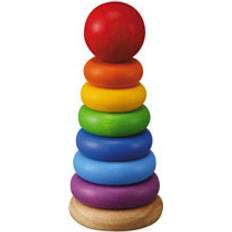 Stableleker på salg Plantoys Rainbow Stacking Ring Tower