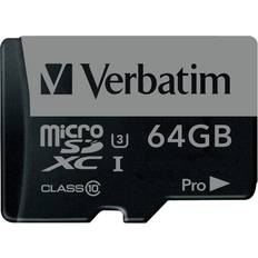 Verbatim Minnekort Verbatim Pro microSDXC UHS-I U3 V30 64GB (600x)
