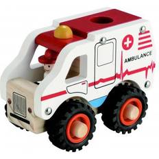 Tre Uttrykningskjøretøy Magni Wooden Ambulance with Rubber Wheels