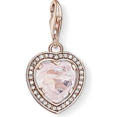 Thomas Sabo Charm Club Heart Charm - Rose Gold/White/Quartz