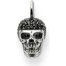 Thomas Sabo Rebel At Heart Skull Pendant - Silver/Black