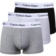 Calvin Klein Grau Bekleidung Calvin Klein Cotton Stretch Low Rise Trunks 3-pack - Black/White/Grey Heather