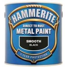 Hammerite Direct to Rust Smooth Effect Metallfarbe Schwarz 2.5L