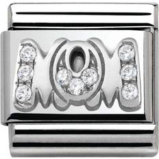 Nomination Composable Classic Link Mom with Stones Charm - Silver/White