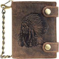 Greenburry Vintage Biker Portrait Leather Wallet - Antique Brown