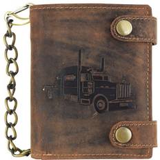 Greenburry Vintage Biker Portrait Truck Wallet - Antique Brown