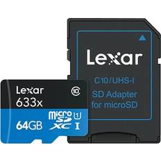 64 GB - microSD Minnekort & minnepenner LEXAR High Performance microSDXC Class 10 UHS-I U1 633x 64GB