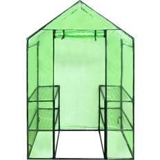 Gewächshäuser reduziert vidaXL Greenhouse 41545 with 4 Shelves Edelstahl PVC-Kunststoff