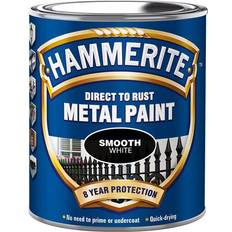 Hammerite Hvit Maling Hammerite Direct to Rust Smooth Effect Metallmaling Hvit 0.75L