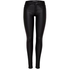 Viskose Jeans Only Royal Rock Coated Skinny Fit Jeans - Black/Black