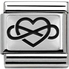 Nomination Composable Classic Link Infinity Heart Charm - Silver/Black