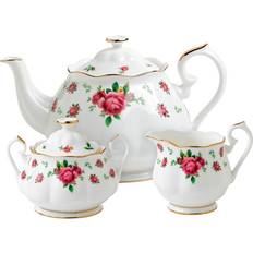 Royal Albert New Country Roses White Tea Set Serviergeschirr 3Stk.